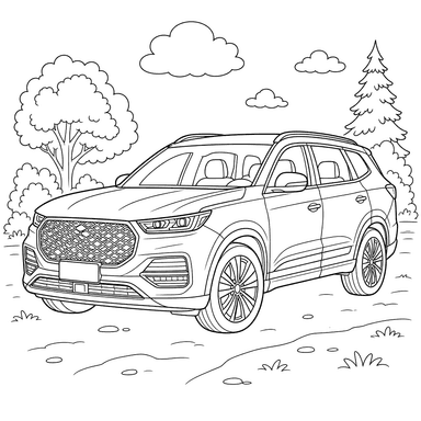 Coloriage SUV Chery Tiggo 8 Pro