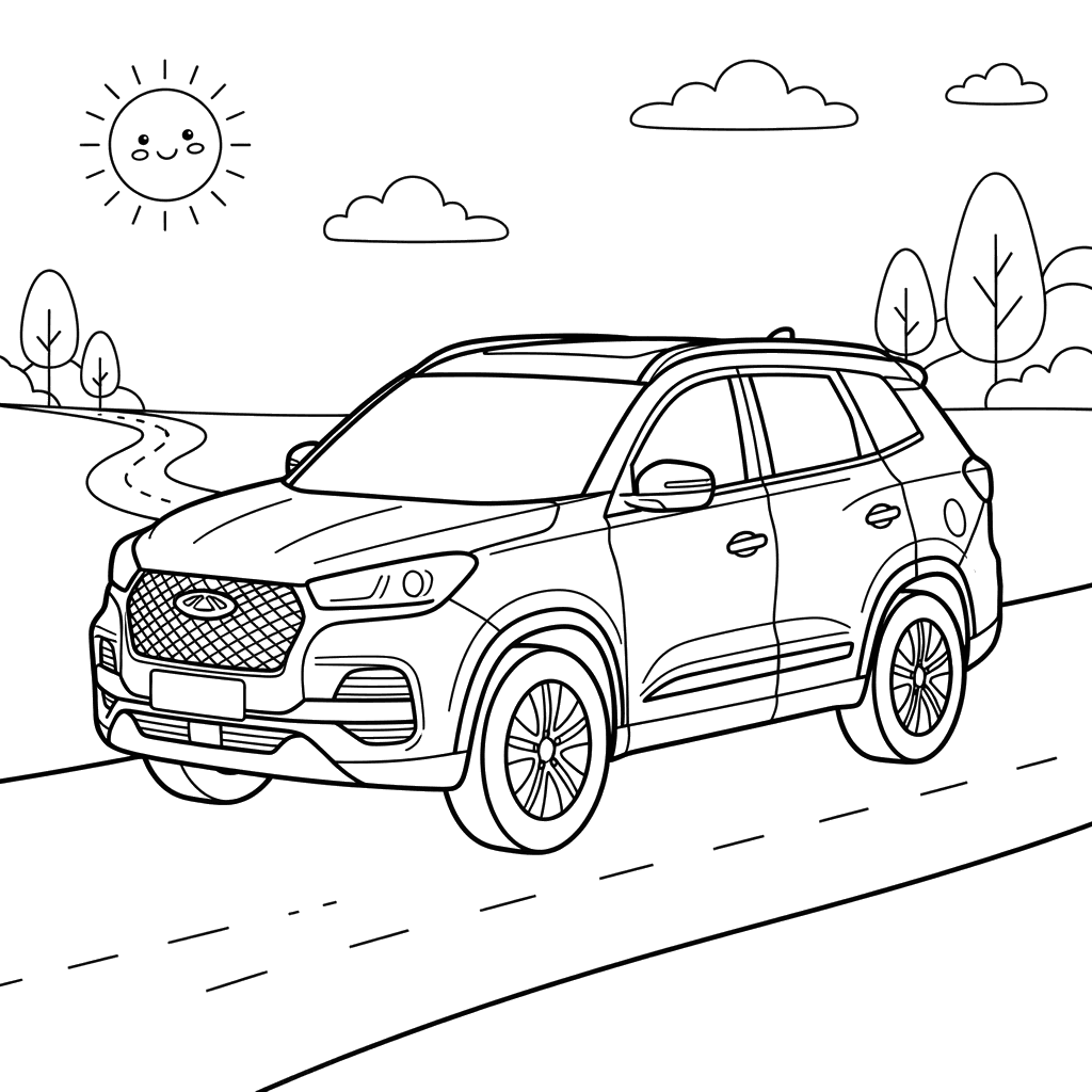 Dibujo para colorear Chery Tiggo 8 Pro