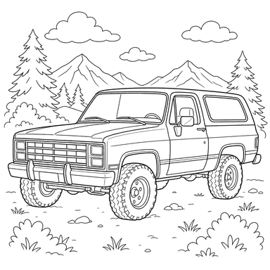 Chevrolet Blazer SUV Coloring Page