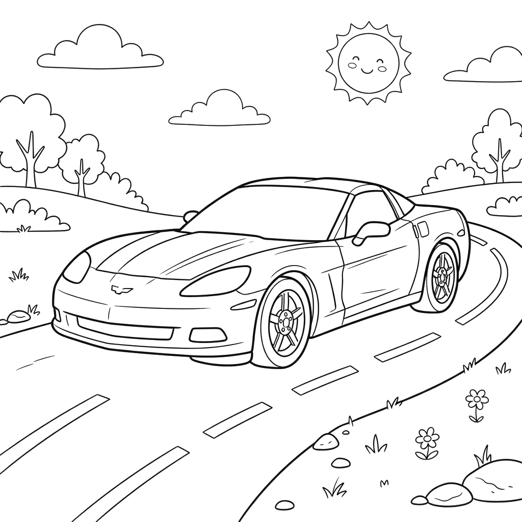 Chevrolet Corvette Coloring Page for Kids