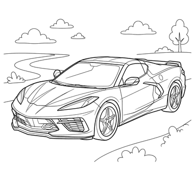 Coloriage Chevrolet Corvette Stingray 2020