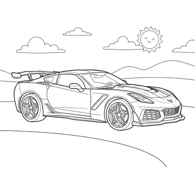 Coloriage Chevrolet Corvette ZR1 2019