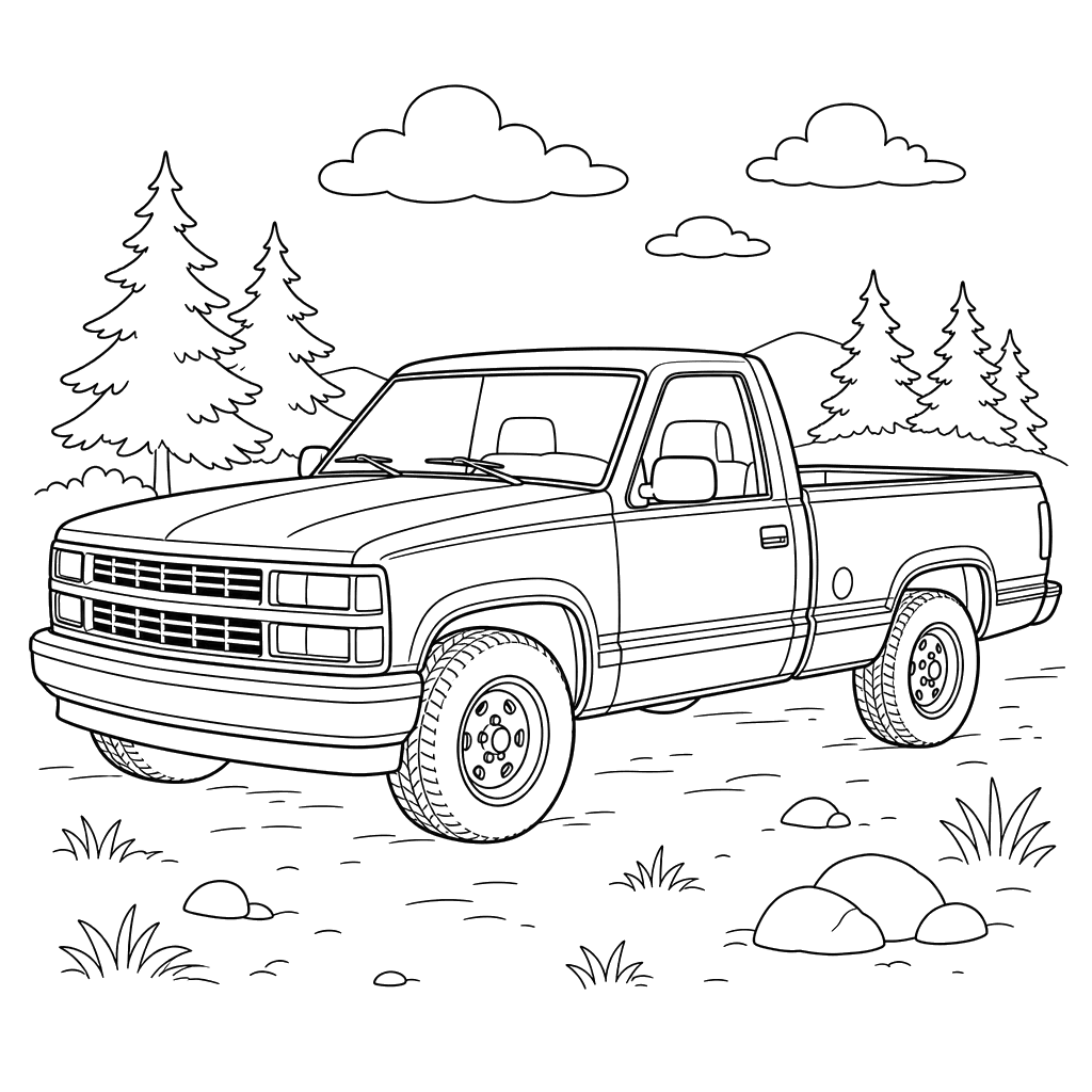 Dibujo para colorear de Chevrolet Silverado