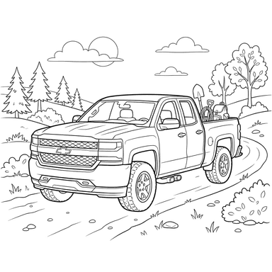Coloriage Chevrolet Silverado pour enfants