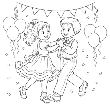 Kinder tanzen Polka