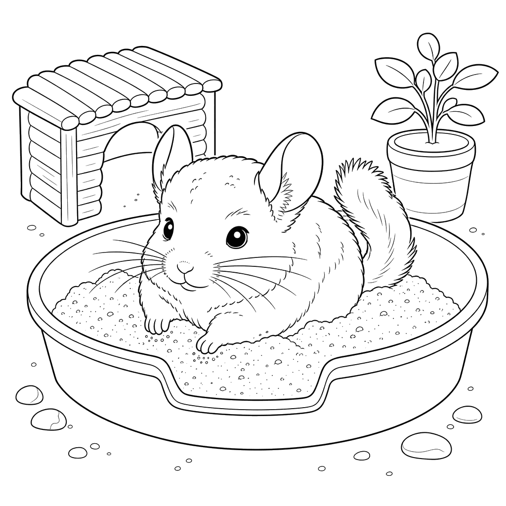 Chinchilla bañándose en arena