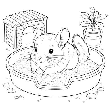 Chinchilla bañándose en arena