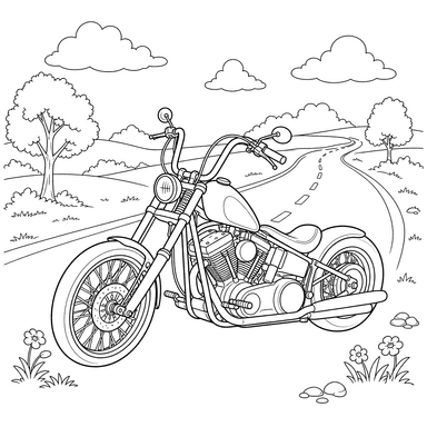 Desenho para colorir de chopper clássico