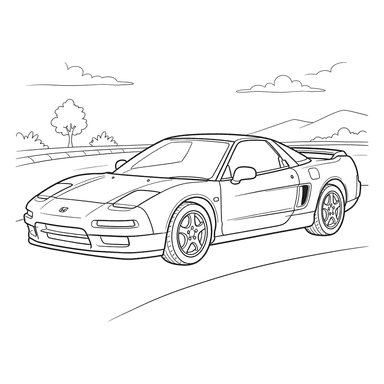 Dibujo para colorear: Coche deportivo japonés clásico