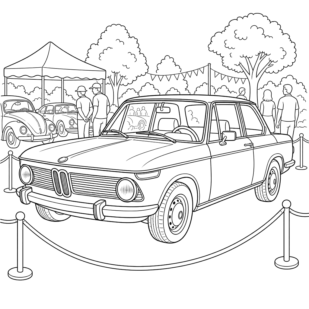 Ausmalbild Klassisches Retro-Auto
