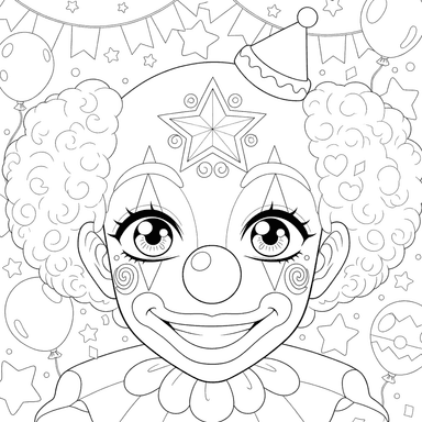Coloriage Visage de Clown Maquillé