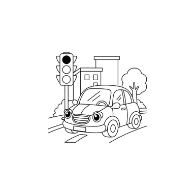 Voiture au feu rouge