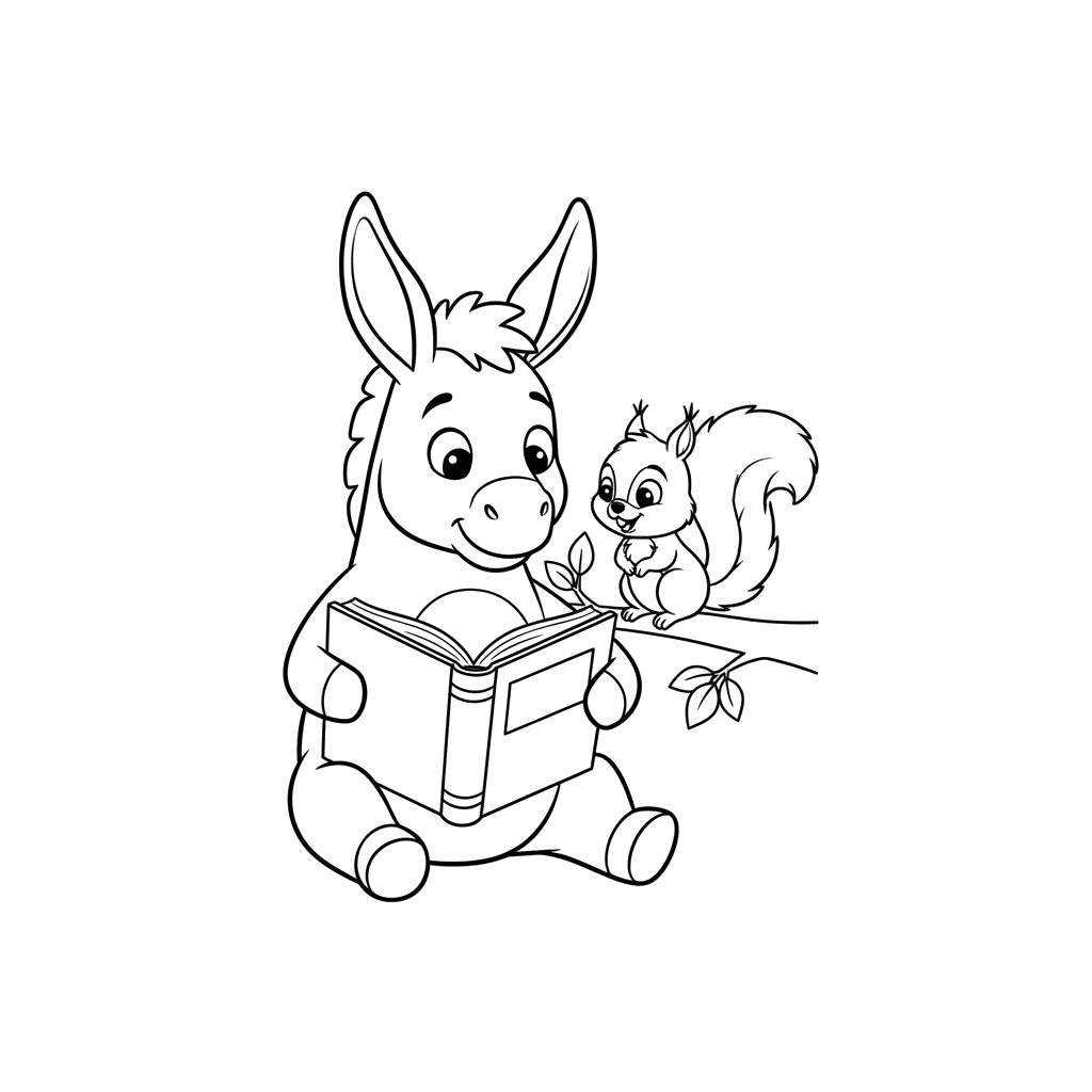 Esel und Eichhörnchen Lesen