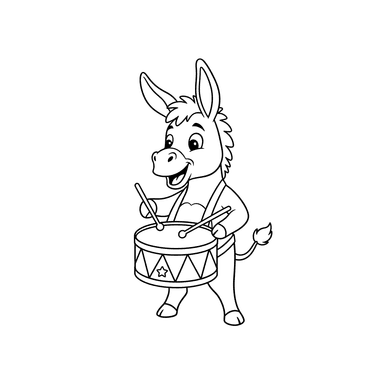 Donkey Playing a Drum