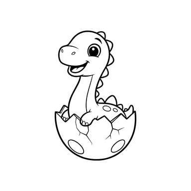 Glückliches Baby-Dinosaurier schlüpft