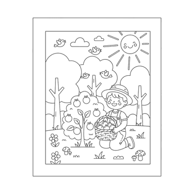 Child Gathering Berries in the Forest