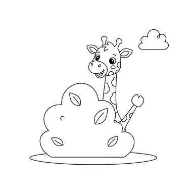 Coloriage Girafe Cache-cache