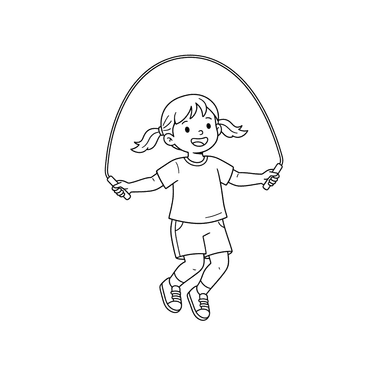Children Jumping Rope Coloring Page