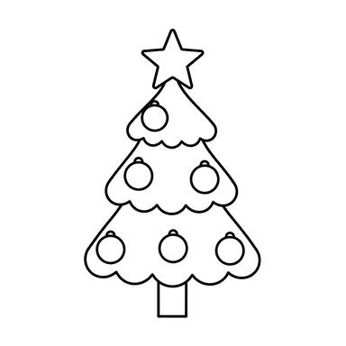Festive New Year's Tree Coloring Page