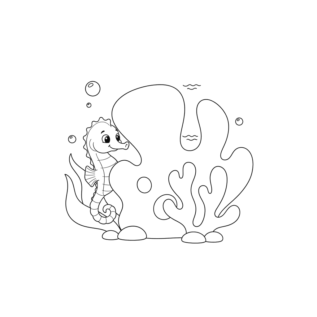 Coloriage Hippocampe Cache-cache
