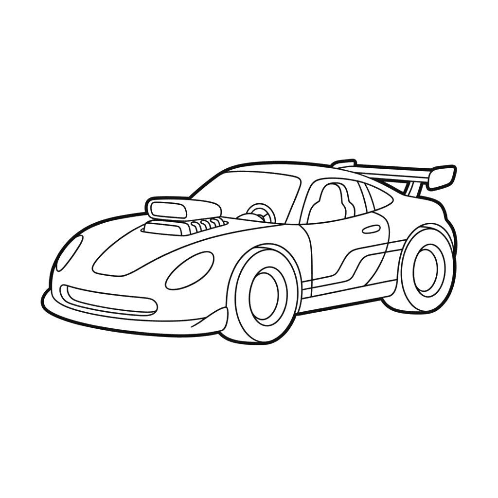 Dibujo para Colorear Coche de Carreras