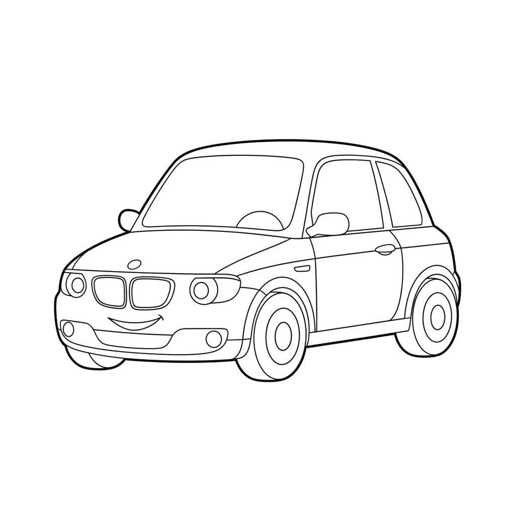 Dibujo para Colorear Coche BMW para Niños