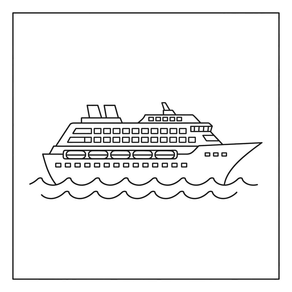Kreuzfahrtschiff Ausmalbild