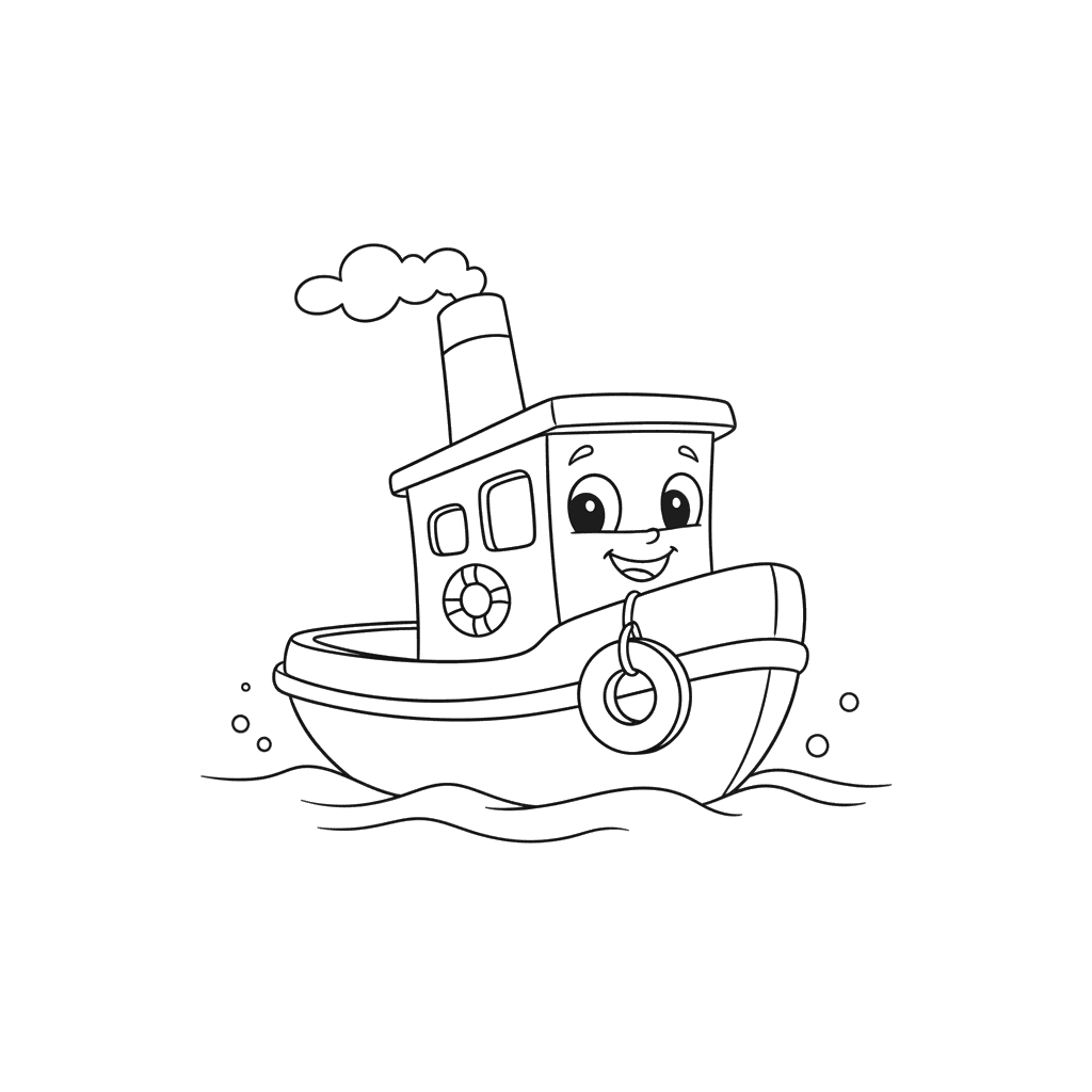 Ausmalbild Hafenschlepper
