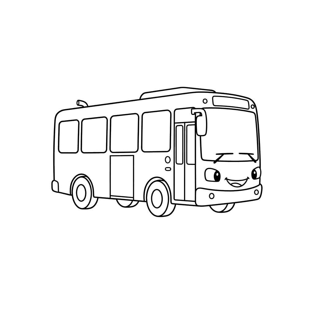 Ônibus urbano para colorir