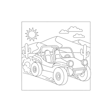 Coloriage Buggy dans le désert