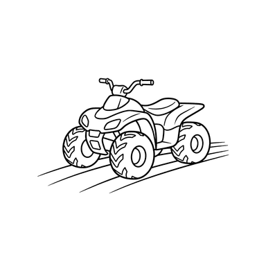 Coloriage Quad sur Chemin de Terre