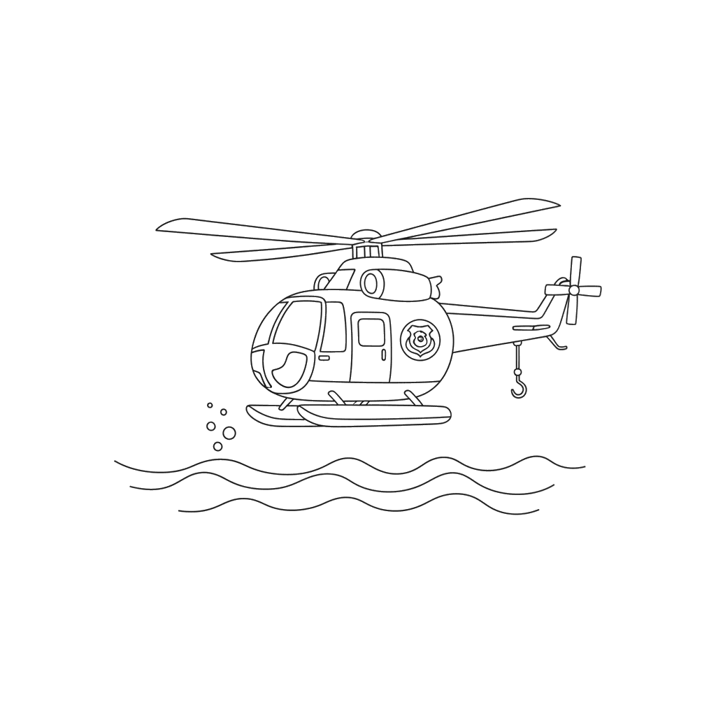 Küstenwache Hubschrauber Ausmalbild