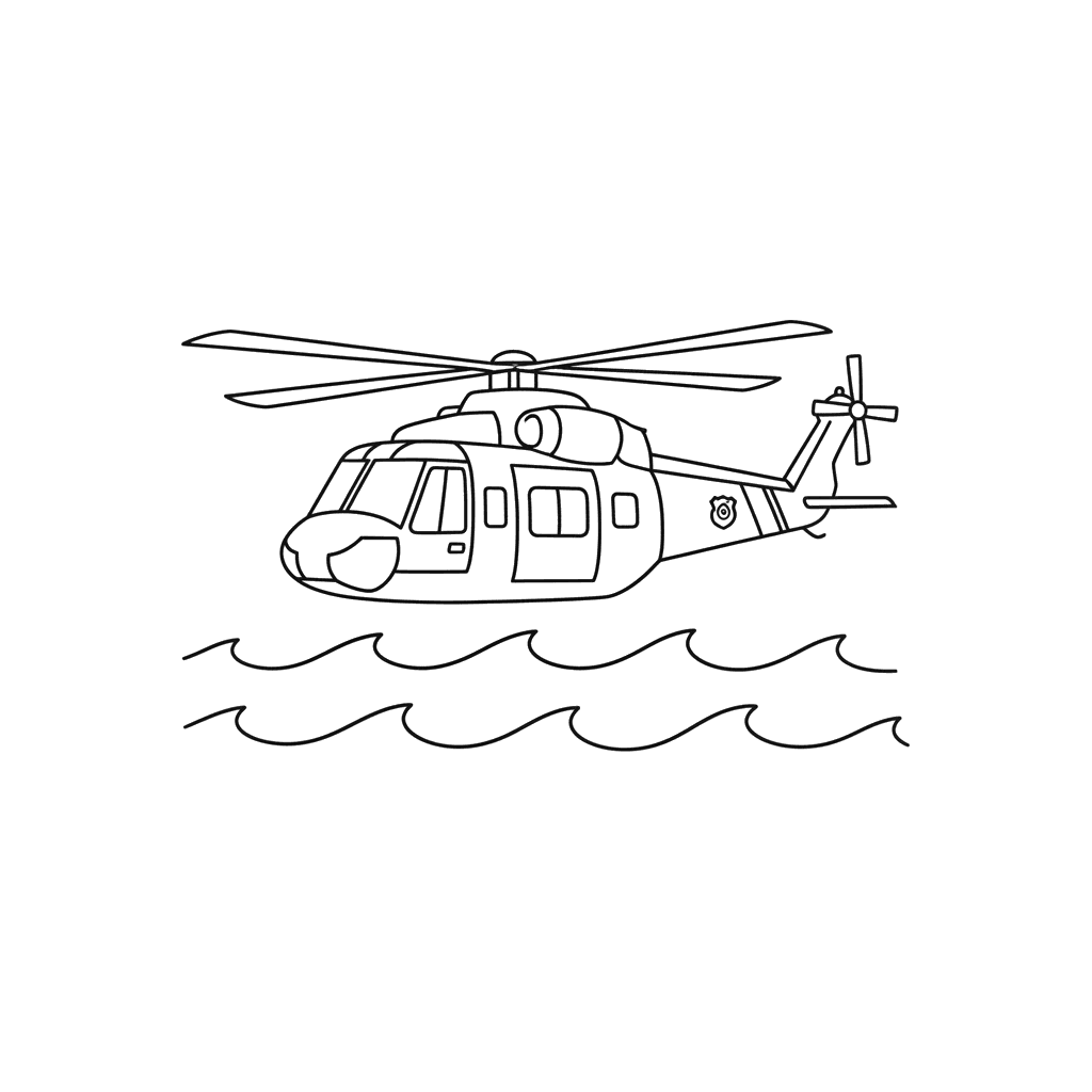 Küstenwache Hubschrauber Ausmalbild