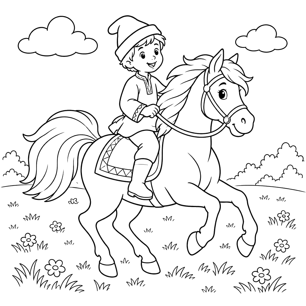 Sivka-Burka Horse Coloring Page