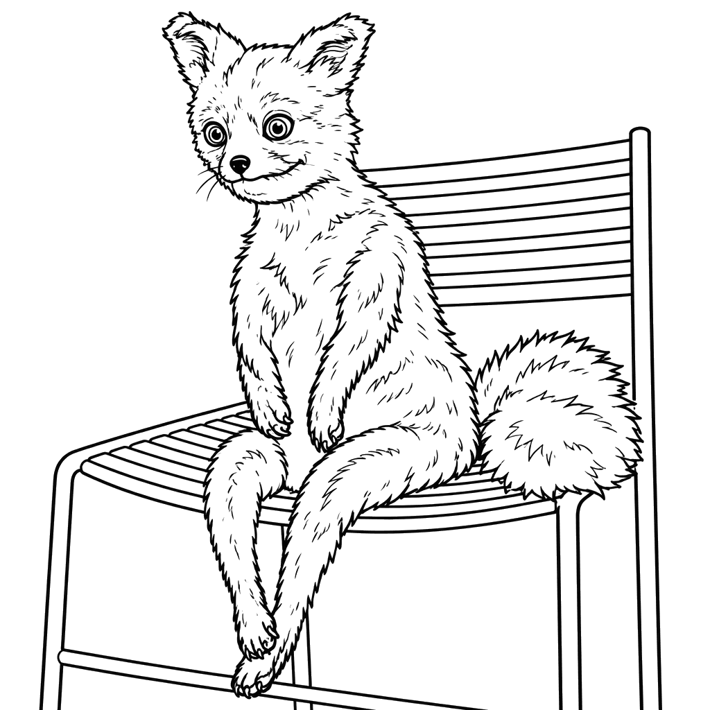 Mem Stoned Fox na krześle