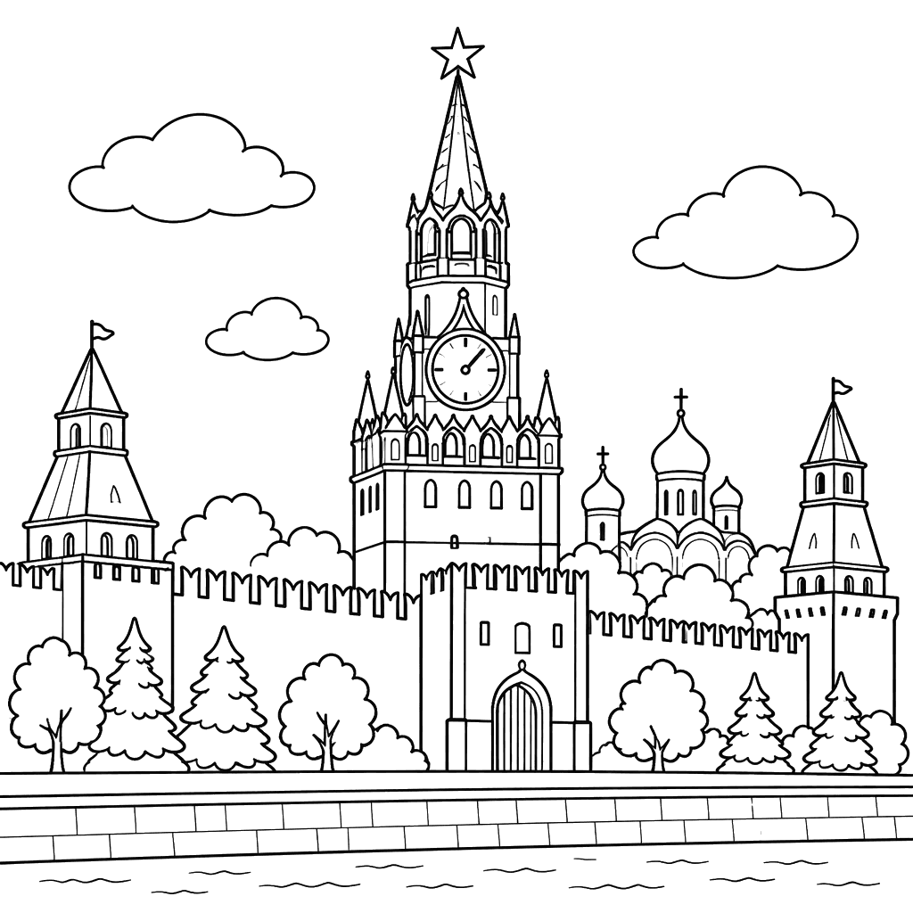Moskauer Kreml Ausmalbild