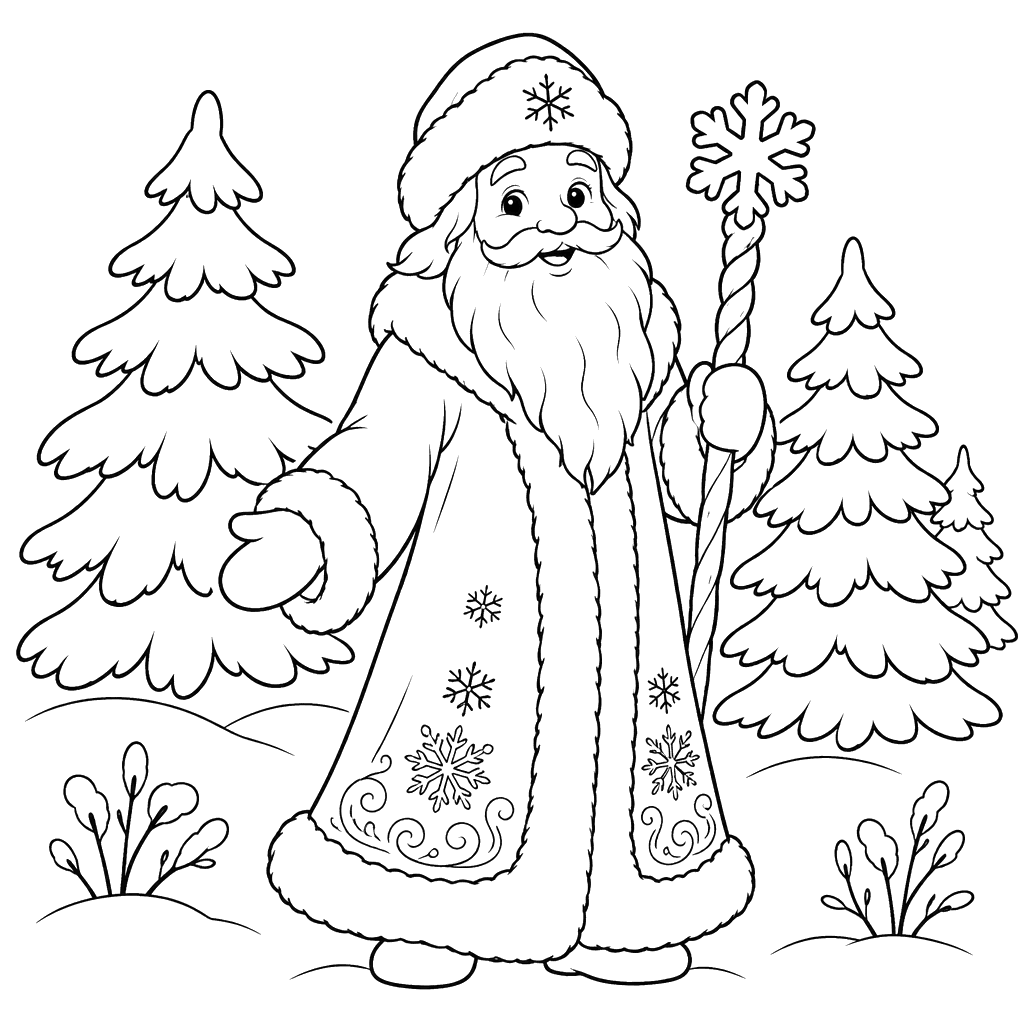 Morozko Among Snowy Fir Trees