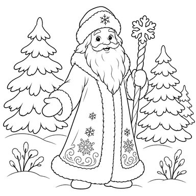 Morozko Among Snowy Fir Trees