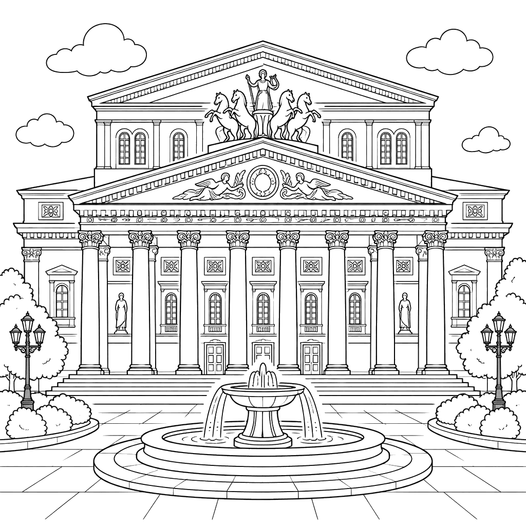 Bolschoi-Theater in Moskau – Ausmalbild