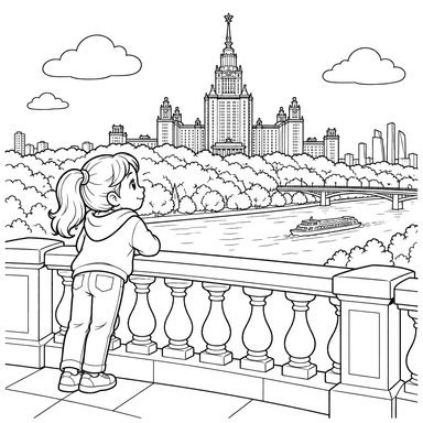 Desenho para colorir Moscou – Colinas dos Pardais