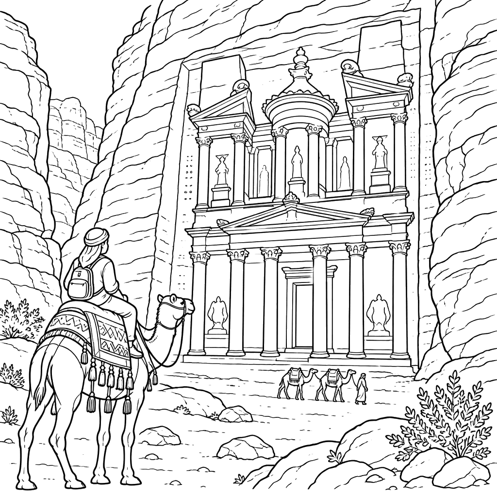 Petra in Jordanien – Ausmalbild