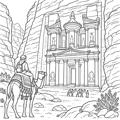 Petra in Jordanien – Ausmalbild