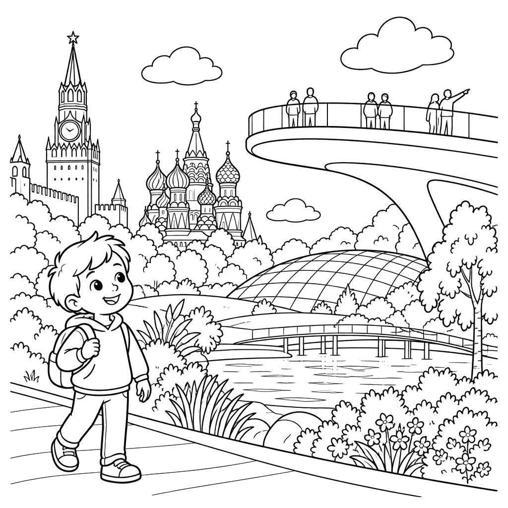Desenho para colorir de Moscou, Parque Zaryadye