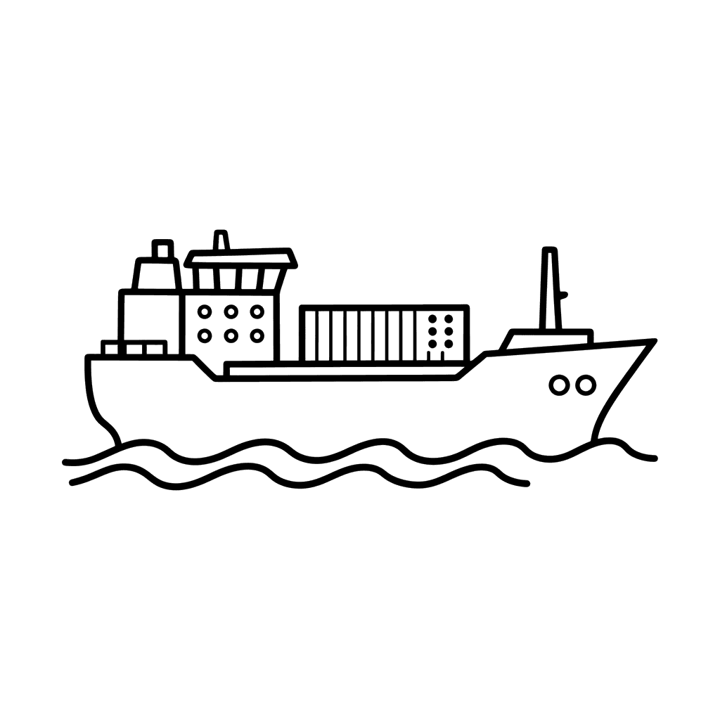Containerschiff Ausmalbild