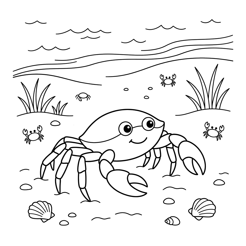 Dibujo para colorear de Cangrejos en la Arena