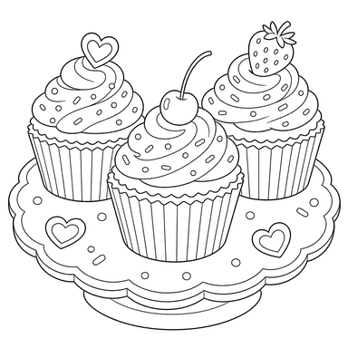 Süße Cupcakes auf einer Platte