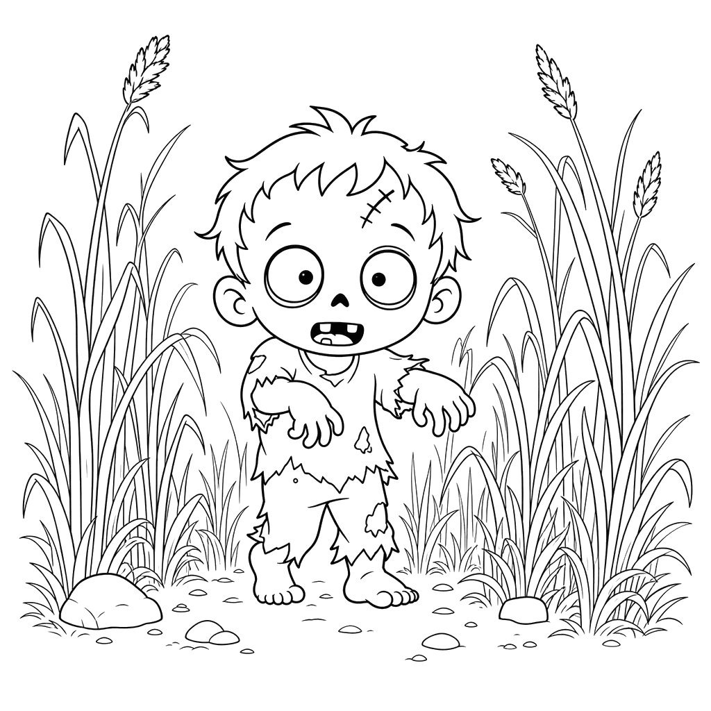 Desenho para colorir de Zumbi Fofo