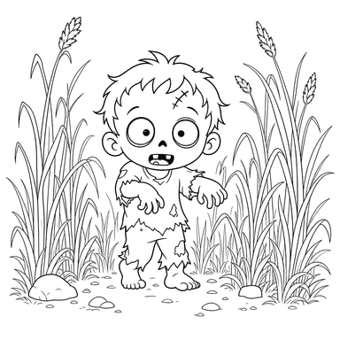 Desenho para colorir de Zumbi Fofo