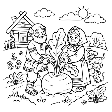 Ausmalbild "Der Riesenrübe"