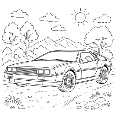 Dibujo para colorear de DeLorean DMC-12